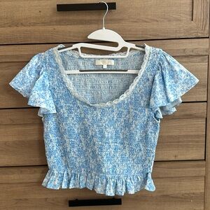 Loveshackfancy Milta Top Spa Blue